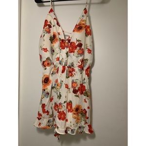 White floral romper